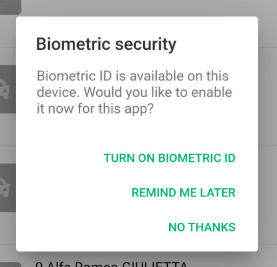Biometric security prompt