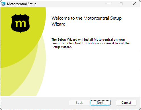 Desktop installer wizard welcome screen