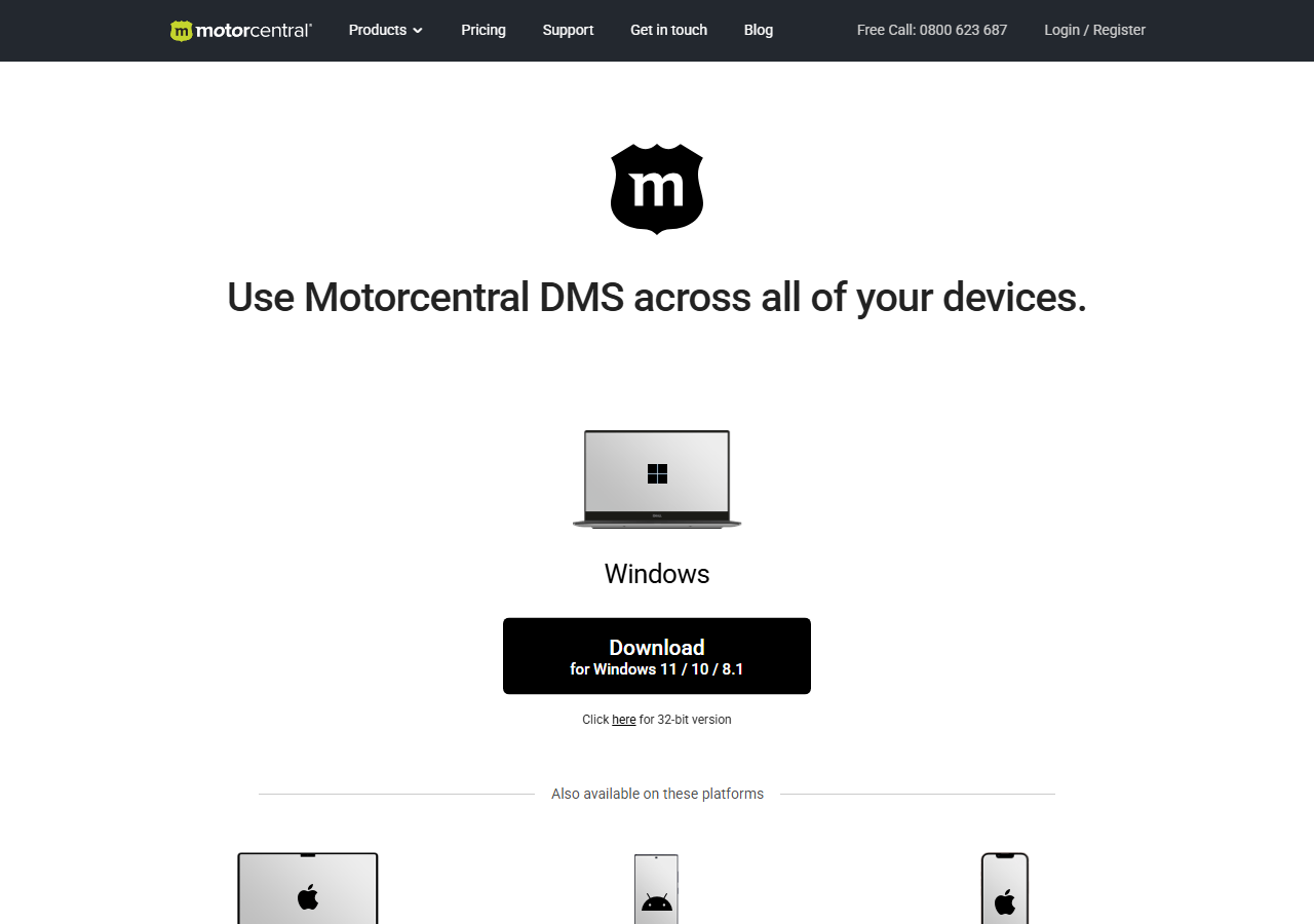 Desktop download page showing the Download button